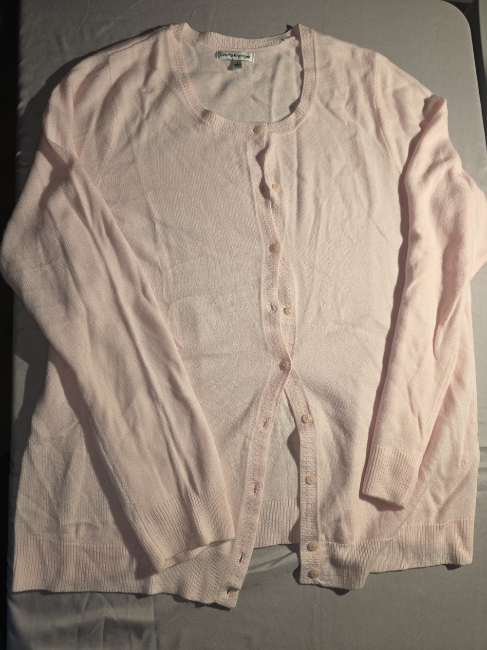 croft & barrow Light Pink Button-Front Cardigan